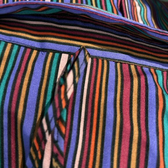 Vintage Turtle Bax 1970s Button Up Blouse Women 7/8 USA Made Striped Lightweight - Picture 9 of 9